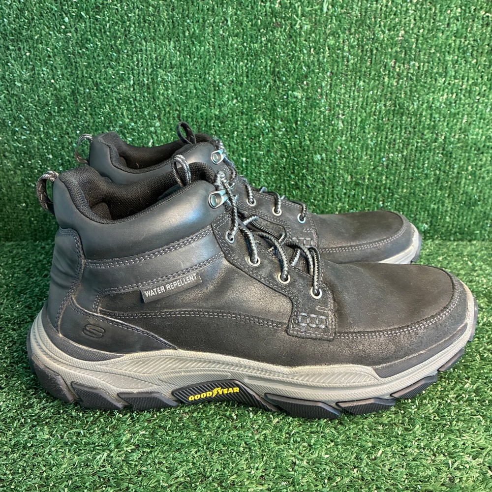 Skechers Relaxed Fit Respected Boswell Outdoor Hiking Work Boots Black Mens 10.5